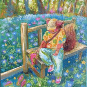 絵画 のおすすめ作品・人気作家 ネモフィラ，花畑，リス，魚，森，ファンタジー，メルヘン，可愛い，明るい，ヒーリング，癒し，ポップ，イラスト，絵本，星，風景画，人外，人物画，構想画，川，花 Nemophila【SM】 インテリア絵画 アート