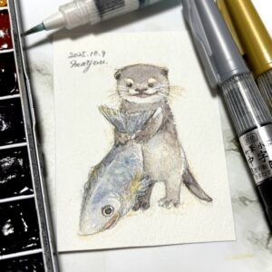 水彩画 のおすすめ作品・人気作家 魚 大きなさかな インテリア絵画 アート