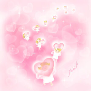 デジタルイラスト のおすすめ作品・人気作家 ハート 天使 A Lot of Hearts Are Coming to You インテリア絵画 アート