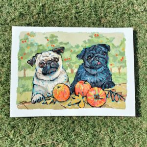 アクリル画 のおすすめ作品・人気作家 動物 犬 りんご パグ ペット 秋 農園 風景 食べ物 PugPug インテリア絵画 アート