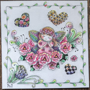 手描きイラスト のおすすめ作品・人気作家 ゼンタングル 妖精 Rose Fairy インテリア絵画 アート