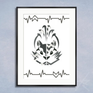 デジタルイラスト のおすすめ作品・人気作家 モノクロ 動物 デジタルアート 切り絵 幾何学 生命 貼り絵 彩命 -SHIN- 5 インテリア絵画 アート