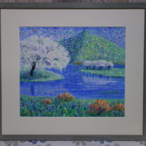 水彩画 のおすすめ作品・人気作家 湿原　ズミ　レンゲツツジ 覚満淵の春 インテリア絵画 アート