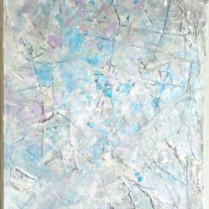アクリル画 のおすすめ作品・人気作家 アンビエント， テクスチャーアート ラメ，キラキラ ひかりにとけて。クリアブルー インテリア絵画 アート