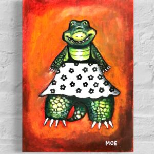 イラスト のおすすめ作品・人気作家 赤 デート ワニ ワンピース あしたのデートこれでいい？ インテリア絵画 アート