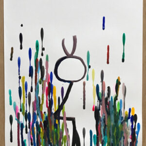 アクリル画 のおすすめ作品・人気作家 うさぎ カラフル ワンピース 絵 No title インテリア絵画 アート