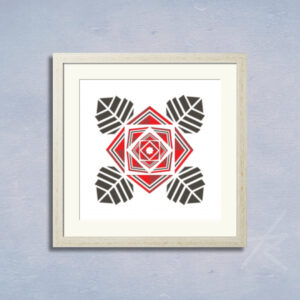 デジタルイラスト のおすすめ作品・人気作家 植物 赤 カラフル デジタルアート 切り絵 幾何学 貼り絵 装咲 1 インテリア絵画 アート