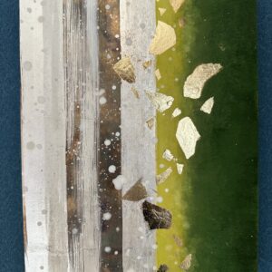 日本画 のおすすめ作品・人気作家 白 緑 ゴールド 岩絵具 日本画 銀箔 銀色 煎茶 インテリア絵画 アート