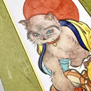 日本画 のおすすめ作品・人気作家 イラスト 猫 古典 和 水墨画 羅漢 猫羅漢　第三尊者 インテリア絵画 アート