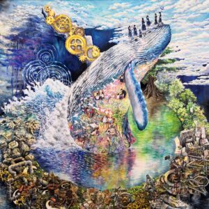 絵画 のおすすめ作品・人気作家 イラスト　水彩　 雲外蒼天 インテリア絵画 アート