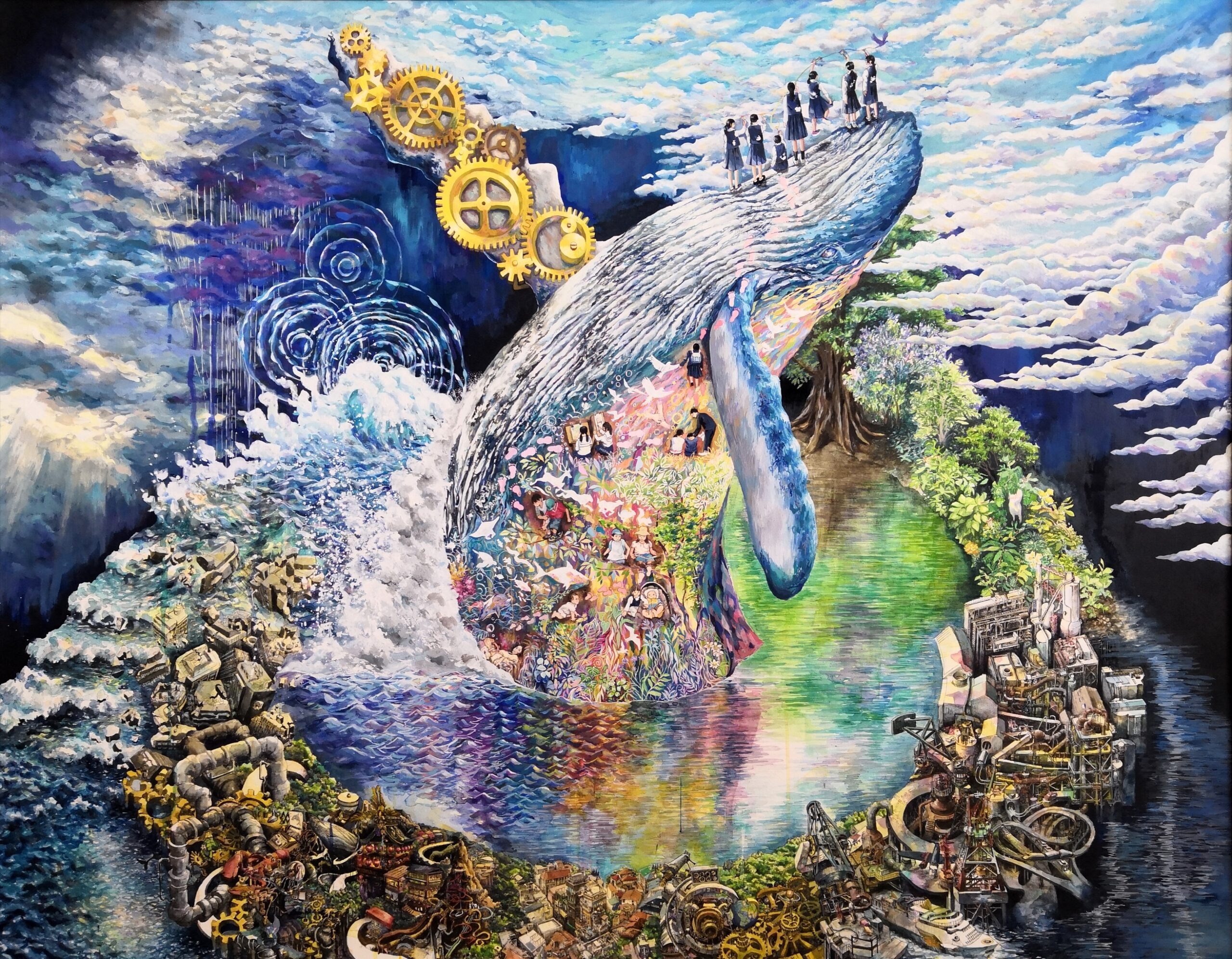 絵画 のおすすめ作品・人気作家 イラスト　水彩　 雲外蒼天 インテリア絵画 アート