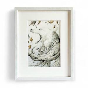 手描きイラスト のおすすめ作品・人気作家 イラスト 動物 木 森 植物 白 ファンタジー 幻想的 狼 whiteout インテリア絵画 アート