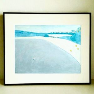 水彩画 のおすすめ作品・人気作家 アクリル画，青，ブルー，水彩， 冬のある日 インテリア絵画 アート