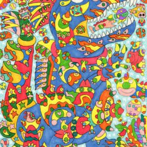 絵画 のおすすめ作品・人気作家 動物 魚 インテリア カラフル クール ティラノサウルス マリンスノー 恐竜 水 水中 水属性 海中 海底 色とりどり 水属性のティラノサウルス インテリア絵画 アート