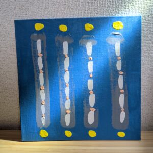 手描きイラスト のおすすめ作品・人気作家 抽象画 カラフル ドット パレット ブルー 哲学 模様 歩道 線 表現 道 青 歩道 インテリア絵画 アート