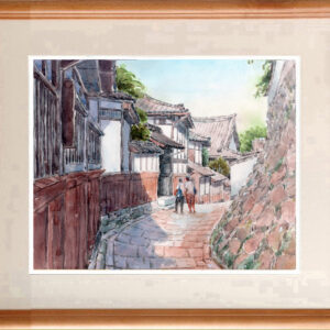 水彩画 のおすすめ作品・人気作家 水彩画原画風景画大分県臼杵市武家屋敷史跡日本文化江戸時代 水彩画原画　武家屋敷・臼杵の街　＃696 インテリア絵画 アート