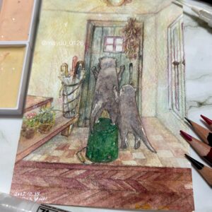 絵画 のおすすめ作品・人気作家 コツメカワウソ 何かのお祭りかな？ インテリア絵画 アート