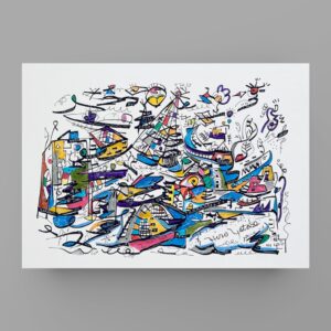 ペン画 ドローイングのおすすめ作品・人気作家 抽象画 アミューズメントパーク ドローイング 街 風景画 Amusement Park City インテリア絵画 アート