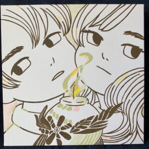 イラスト のおすすめ作品・人気作家 イラスト 女性 男性 ろうそく 灯を届ける人 インテリア絵画 アート