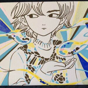 イラスト のおすすめ作品・人気作家 イラスト 人物 光 めぐる光の輪 インテリア絵画 アート