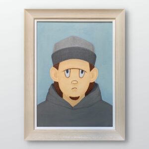 絵画 のおすすめ作品・人気作家 人物 blue アクリル画 インテリア キャラクター グレー ポップアート 現代アート 青  インテリア絵画 アート