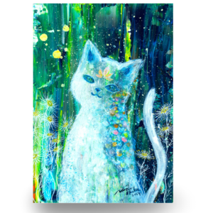 絵画 のおすすめ作品・人気作家 宇宙 猫 ネコ 青 Cosmic Cat インテリア絵画 アート