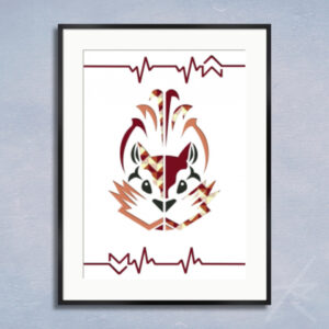 デジタルイラスト のおすすめ作品・人気作家 動物 カラフル デジタルアート 切り絵 幾何学 生命 茶 貼り絵 彩命 -DOU- 5 インテリア絵画 アート