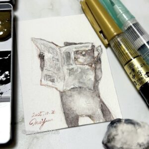 手描きイラスト のおすすめ作品・人気作家 新聞 切り抜かれた新聞紙 インテリア絵画 アート