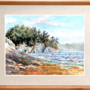 水彩画原画 夕日とヨット ＃651 | syoumei ｜インテリア絵画