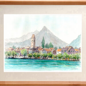 水彩画原画 湘南葉山・鐙摺浜 ＃655 | syoumei ｜インテリア絵画