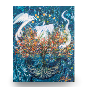 絵画 のおすすめ作品・人気作家 宇宙 木 インテリア スピリチュアル 妖精 空想 絵画 青 弥栄 インテリア絵画 アート