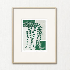 版画 のおすすめ作品・人気作家 植物 緑 fineart modernart Nature インテリアアート ファインアート モダンアート 観葉植物 額付き 額装品 グリーンネックレス（CP-001-4・半切） インテリア絵画 アート