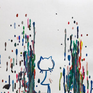 アクリル画 のおすすめ作品・人気作家 猫 カラフル ワンピース 絵 No title インテリア絵画 アート