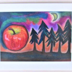 パステル画 のおすすめ作品・人気作家 夜 森 りんご カラフル パステル 月 Apple21 インテリア絵画 アート