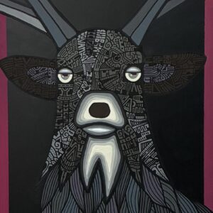 絵画 のおすすめ作品・人気作家 動物 黒 アクリル画 マゼンタ モノトーン 鹿 frame インテリア絵画 アート