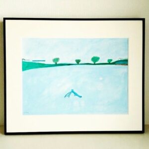 アクリル画 のおすすめ作品・人気作家 アクリル，風景，水彩絵の具，アクリルガッシュ，水色，風景画，心象風景 広場 インテリア絵画 アート