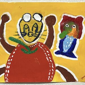 手描きイラスト のおすすめ作品・人気作家 りんご顔付きグラス リンゴ田 りんごと顔付 グラス インテリア絵画 アート