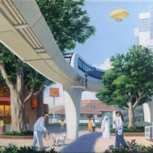 デッサン 素描 のおすすめ作品・人気作家 アクリル画 ファンタジー 未来都市 お散歩 2050（未来都市06） インテリア絵画 アート