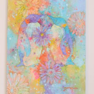 油絵 のおすすめ作品・人気作家 抽象画 油絵 海 花 魚 かわいい イエロー カラフル ガーベラ パステルカラー ブルー ペンギン 生き物 癒し 空想 青 ペアペンギン インテリア絵画 アート