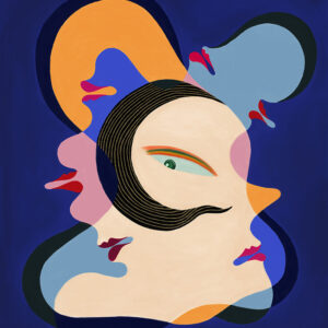絵画 のおすすめ作品・人気作家 digitalart 女性 blue colorful contemporaryart Portreit profile イラスト ポートレイト 赤 gossip インテリア絵画 アート