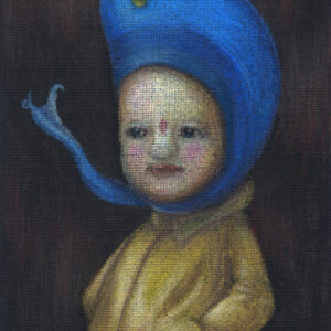 絵画 のおすすめ作品・人気作家 人物 かわいい 肖像画 青 青い頭巾 インテリア絵画 アート