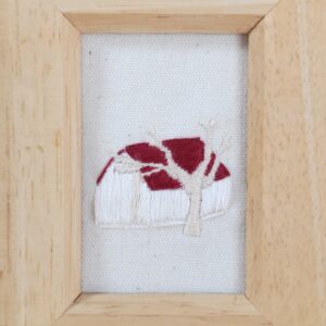 アートグッズ 雑貨 のおすすめ作品・人気作家 穏やかな時間 やわらかな光 パステルカラー 冬 風景 刺繍 季節 家 癒し 冬の家　刺繍 インテリア絵画 アート