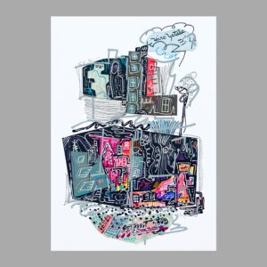 コラージュ のおすすめ作品・人気作家 コラージュ 抽象画 黒 不思議 街 風景画 Echoes of Assemblage BV-1 インテリア絵画 アート