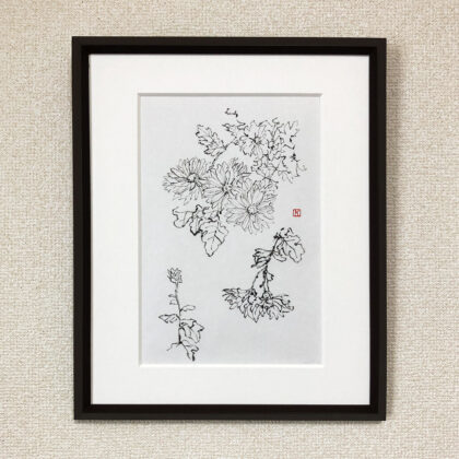 絵画 のおすすめ作品・人気作家 花 スケッチ 墨絵 スケッチ｜菊 インテリア絵画 アート