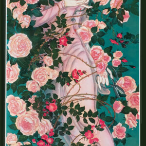 絵画 のおすすめ作品・人気作家 絹本　美人画　日本画　大正浪漫　バラ　ファンタジー つる薔薇 インテリア絵画 アート