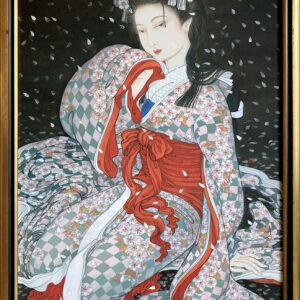 絵画 のおすすめ作品・人気作家 人外　絹本　美人画　夜桜　歌舞伎　おひめさま　日本画　　着物　 百花幻想「桜姫」 インテリア絵画 アート