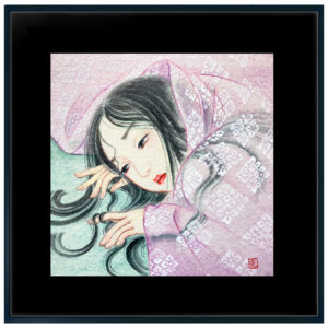 絵画 のおすすめ作品・人気作家 歴史妄想画　卵黄テンペラ　麻紙　日本画　待賢門院 連作平安不良少女「若紫」 インテリア絵画 アート