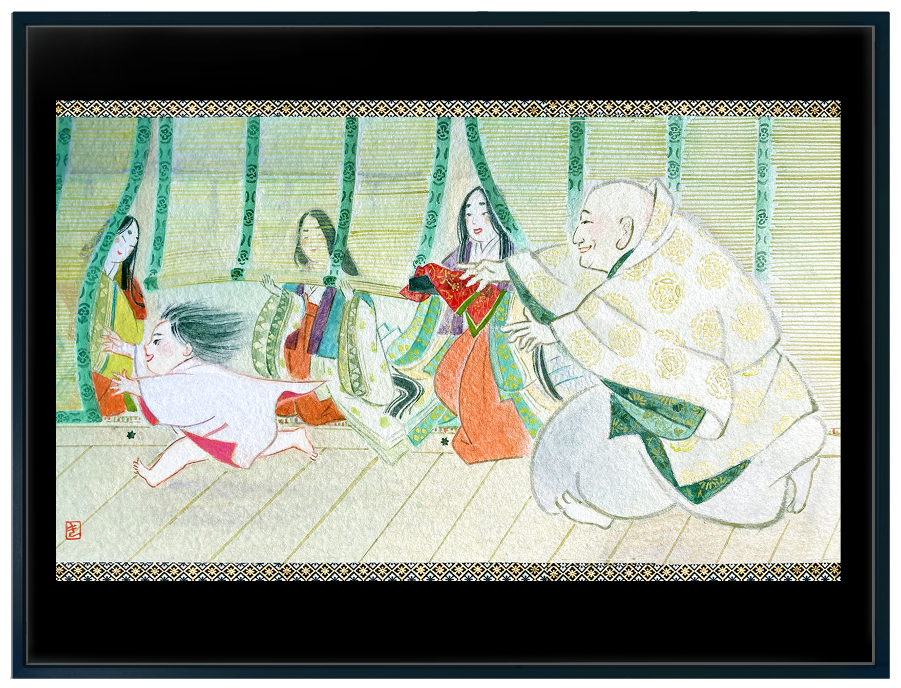 絵画 のおすすめ作品・人気作家 歴史妄想画　卵黄テンペラ　麻紙　日本画　待賢門院 連作平安不良少女「院の姫君」 インテリア絵画 アート