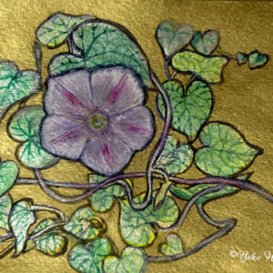 絵画 のおすすめ作品・人気作家 花　植物　静物　朝顔　日本画　顔彩 心模様1（Heart Pattern) インテリア絵画 アート