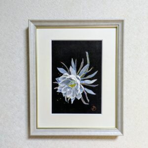 日本画 のおすすめ作品・人気作家 アートのある暮らし 白 花 黒 mineral パワーストーン 日本画 月下美人 鉱物 月下美人 インテリア絵画 アート